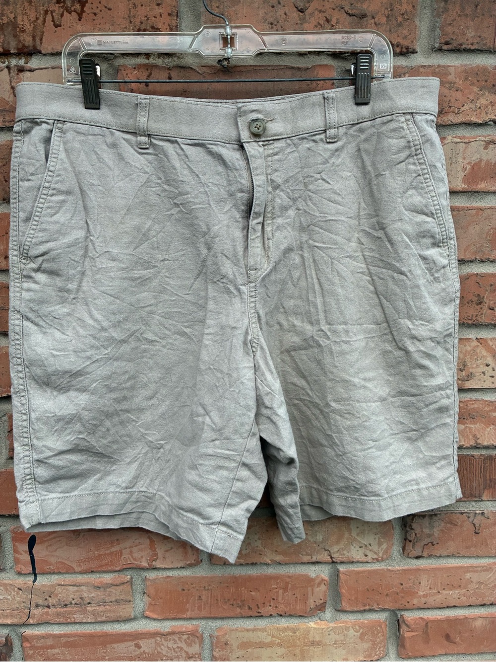 Marc Anthony Light Gray Flat-Front Men's Shorts